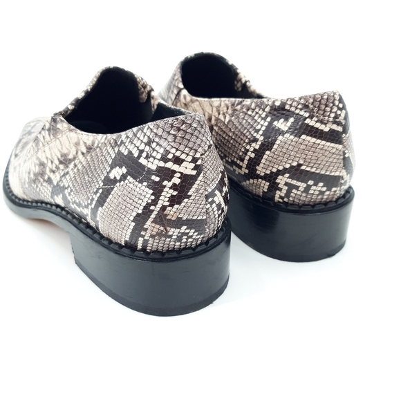 Vince | Delmar Embossed Snake Loafers in Natural, Black - Picture 6 of 9